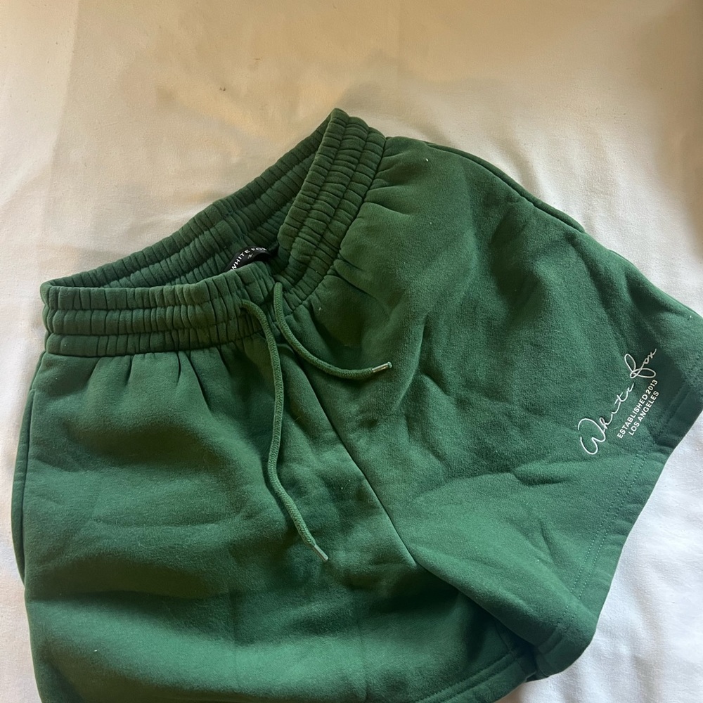 Green white fox sweat shorts